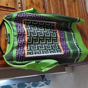 💚Vivian Shyu Made in Italy Oversized Geometric Bohemian Look Tunic